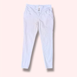 High-Waisted White Skinny Jeans - SEE PICS